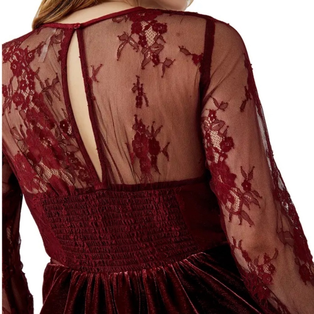 - NWOT FREE PEOPLE DRESS burgundy color - Picture 9 of 10
